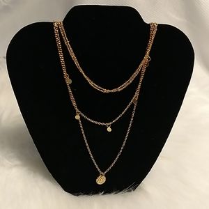 Beautiful Four Strand Gold Color Necklace